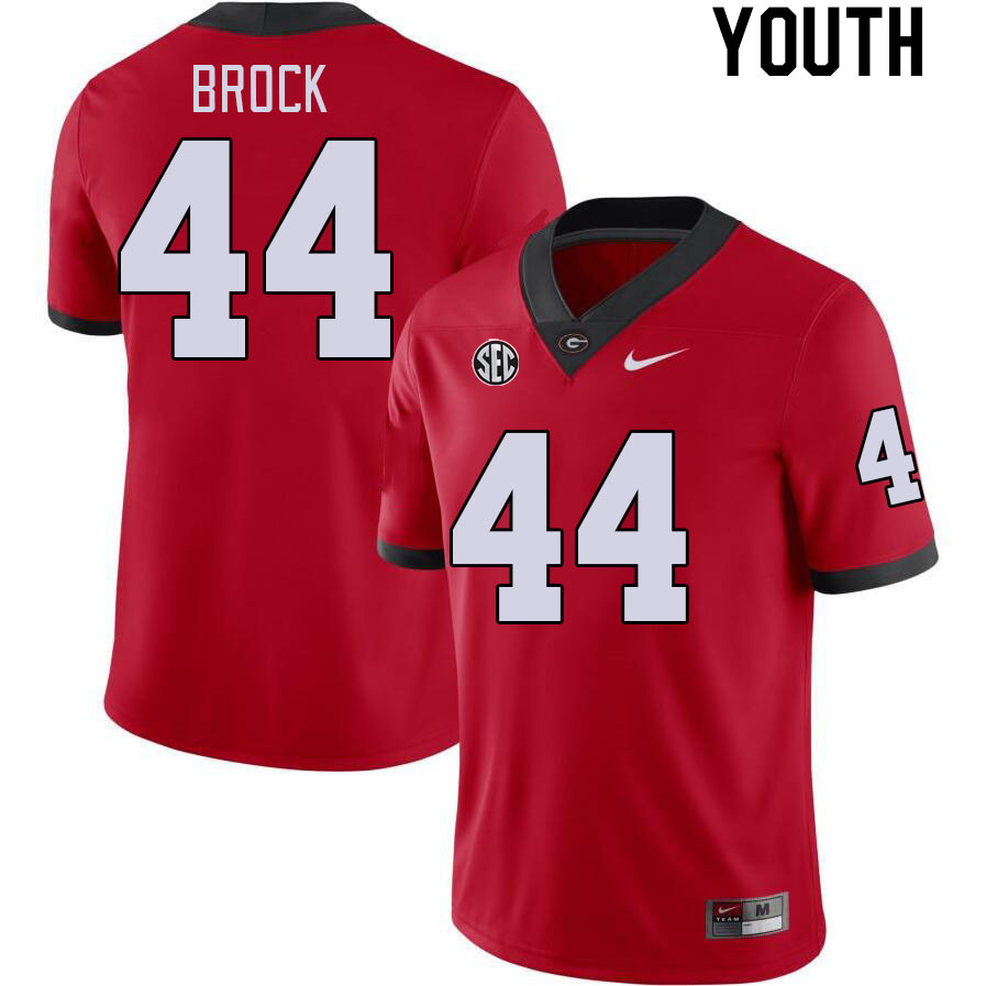 Georgia Bulldogs Youth Cade Brock #44 Red Stitched College UGA Football Jersey 23FX011PD